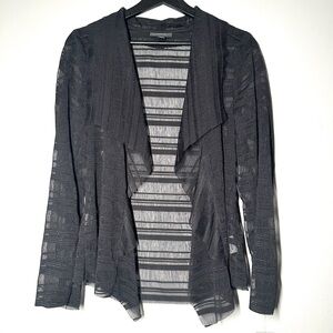 NWT Alfani Sheer Black Draped Open Front Cardigan